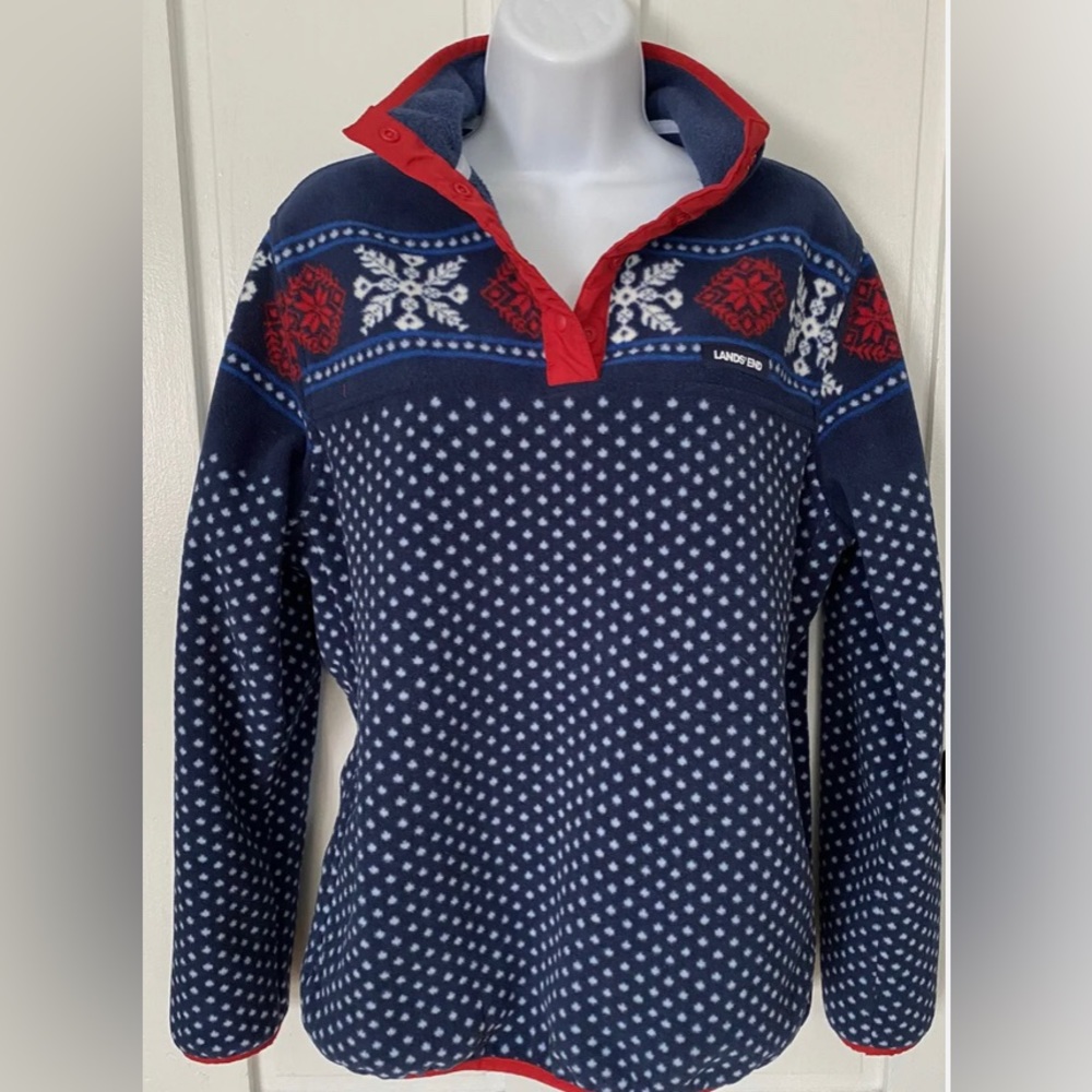 Lands End blue fleece, supper soft bearly worn